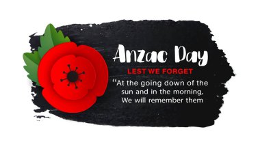 Anzak günü Poppy davetiye. Alıntı unutmadan. 25 Nisan tarihi