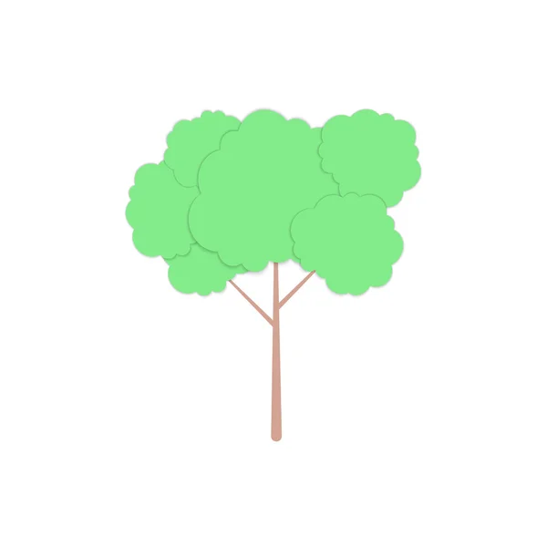 Estilo de tendencia de papel de árbol. Árbol, seto y Bush elemento natural para el paisaje, tarjeta, web, pancarta, cartel. Icono para branding, portada, cartel . — Vector de stock