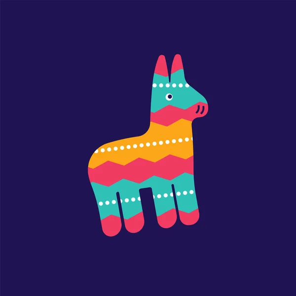 Barevná ikona maracas. Festival v Cinco de Mayo v Mexiku. Řemeslnická ruka udělala tradiční etnický symbol pro mexickou přehlídku. Izolovaný na tmavě modrém — Stockový vektor