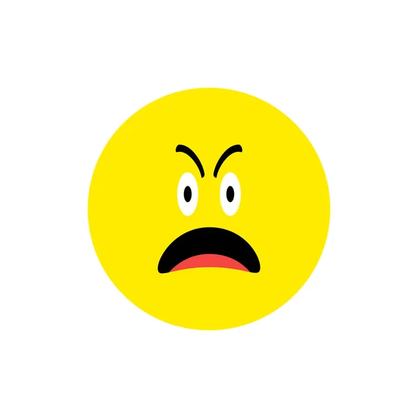 Sad gezicht Emoji platte pictogramstijl huilen. Leuke Emoticon ronde symbool. Spijt, verdrietig gezicht. Voor mobiele toetsenbord app, boodschapper. Expressieve cartoon avatar op witte achtergrond. — Stockvector