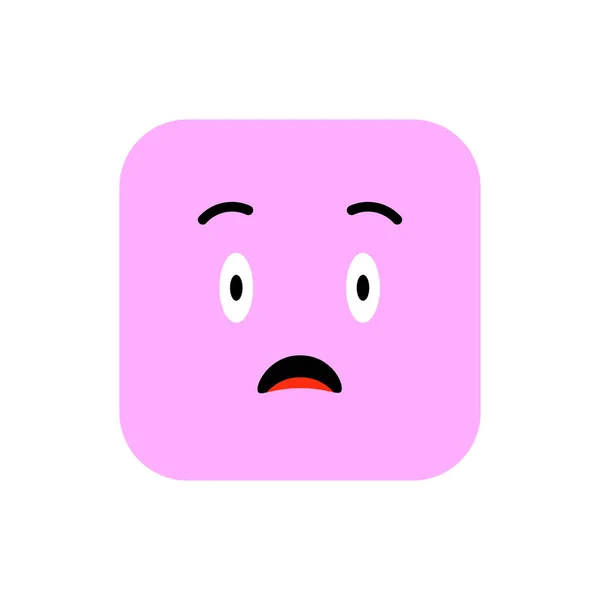 Dühös Emoji ikon lapos stílusban. Aranyos hangulatjel lekerekített négyzet a világ mosoly nap. Anger, szomorúság, szenvedés arcok. Színes mosolyog részére mozgatható app, Hírnök. — Stock Vector