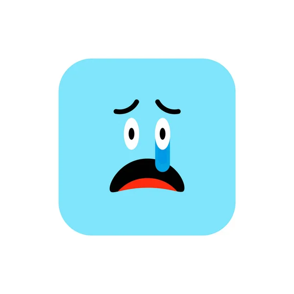 Ícone de Emoji irritado estilo plano. Emoticon bonito arredondado quadrado para o Dia Mundial do Sorriso. Raiva, Tristeza, Rostos Sofridos. Sorrisos coloridos para aplicativo móvel, mensageiro . — Vetor de Stock