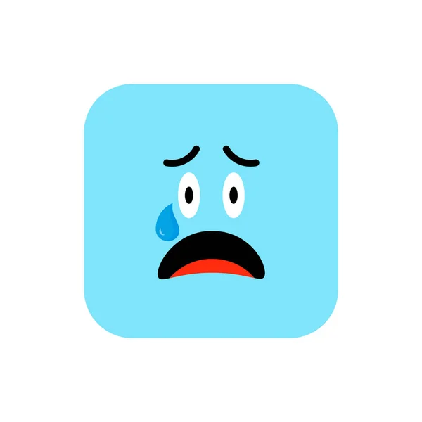 Angry Emoji icon flat style. Cute Emoticon rounded square to World Smile Day. Anger, Sadness, Suffering Faces. Colorful Smiles for mobile app, messenger. — Stock Vector