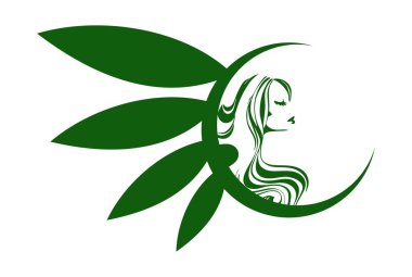 güzellik spa logo vektör yeşil doğa simge