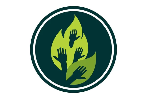 Doğa Logo Soyut Yaprak Simge Kaydetmek — Stok Vektör
