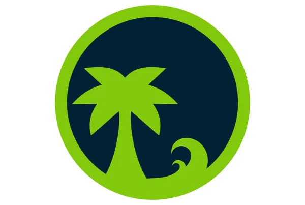 Grüne Insel Abstraktes Logo — Stockvektor