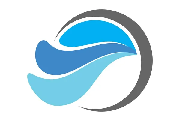 Modrá Voda Vlny Logo Vektor — Stockový vektor