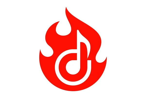 Γράμμα Φωτιά Λογότυπο Μουσική Σημείωση — Διανυσματικό Αρχείο
