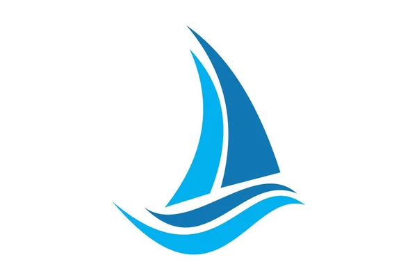 Yelkenli tekne logo vektör simge