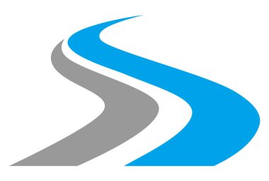 S harfi soyut şekilde logo simge