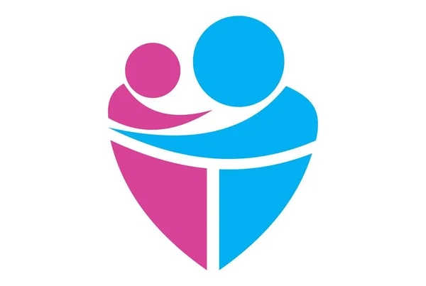 Mutter Und Baby Lieben Logo Symbol — Stockvektor