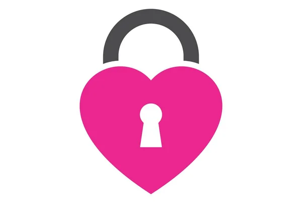 Lock Love Logo Symbol — Stockvektor