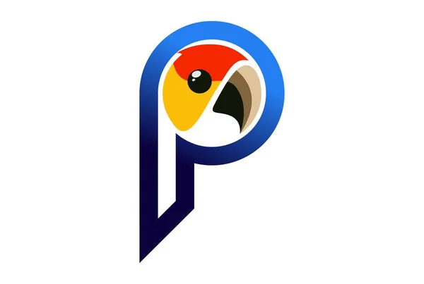 Літера Значок Логотипу Папуги — стоковий вектор