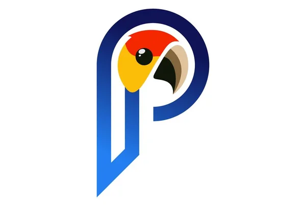 Папуга Літера Значок Логотипу — стоковий вектор