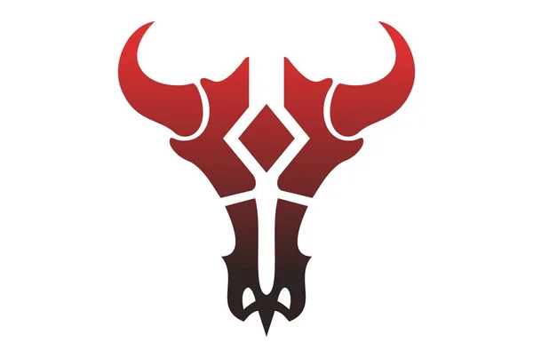 Icono Del Logo Del Cráneo Toro — Vector de stock