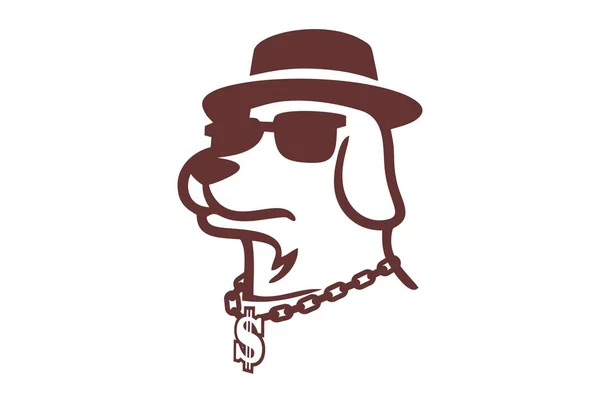 Dollarn Hund Logo Ikon Konceptet — Stock vektor