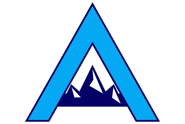 Letra Montañas Logo Icono — Vector de stock