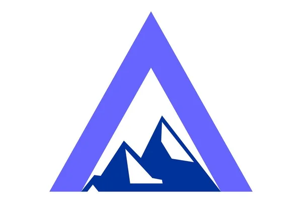 Berge Buchstabieren Ein Logo Symbol — Stockvektor