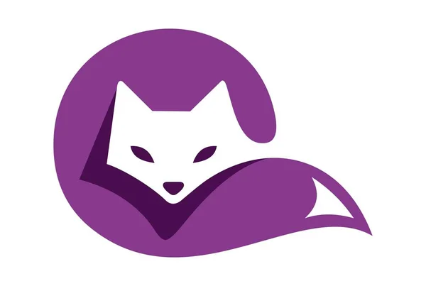 Katze Schläft Abstrakte Haustiere Logo — Stockvektor