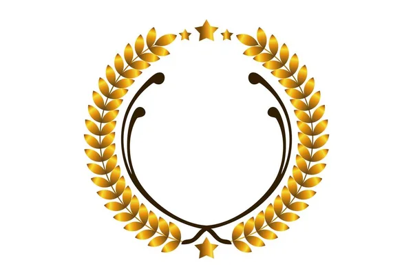 Altın yaprakları yıldız logo simge vektör