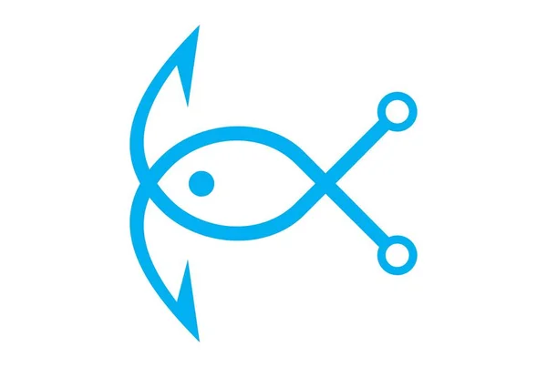 Balık tutma logo dsign simge