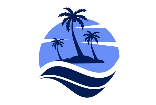 Koncepcja Ikona Logo Blue Island — Wektor stockowy
