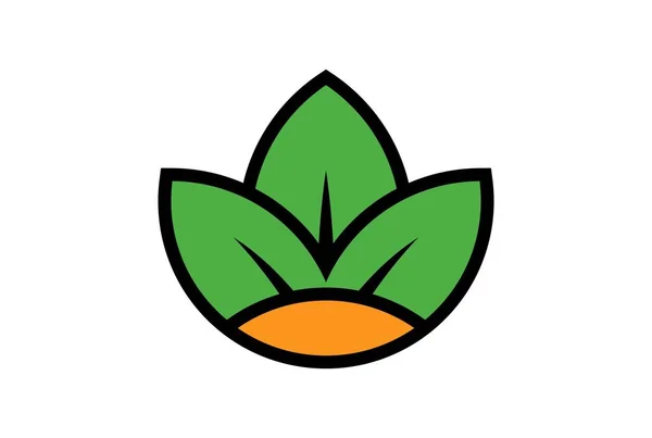 Drei Blatt Logo Symbol — Stockvektor