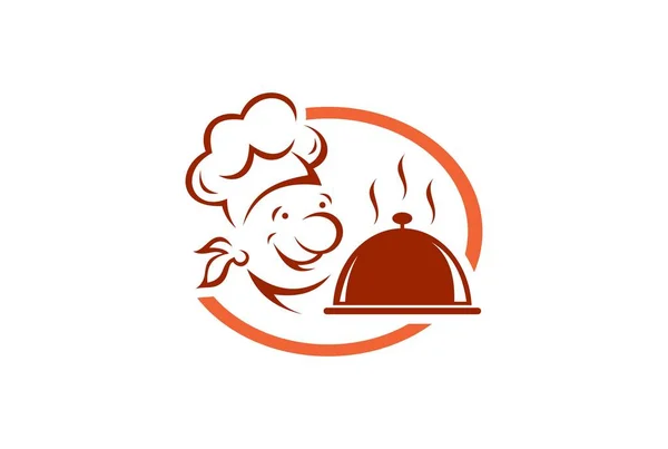 Chef Restaurant Kitchener Logo — Stock Vector