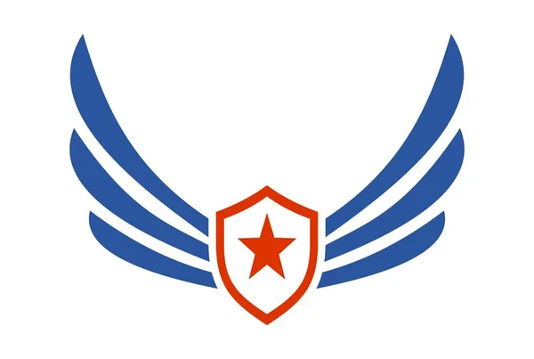 Asas Estrela Poder Logotipo Vetor — Vetor de Stock