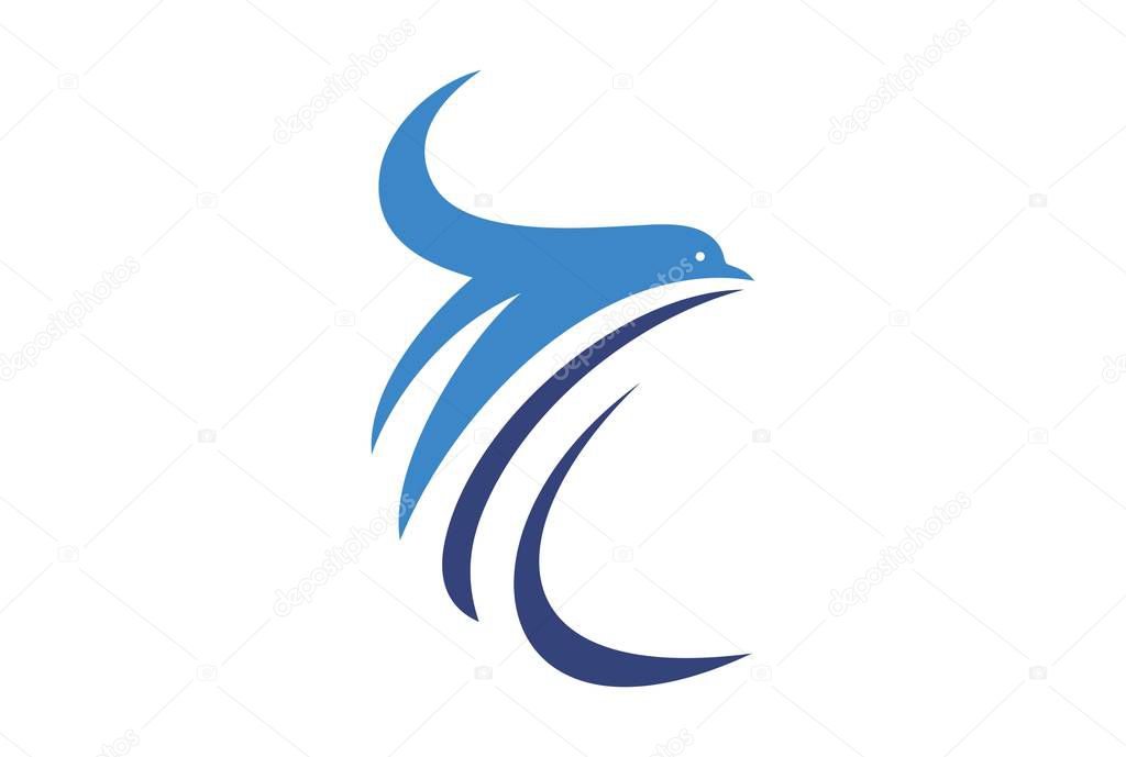 dolpin atraction abstract logo icon vector