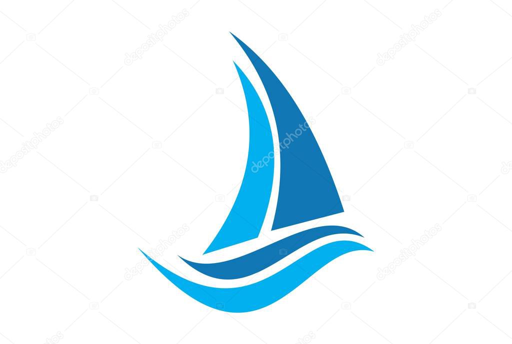 sailing boat logo vector icon