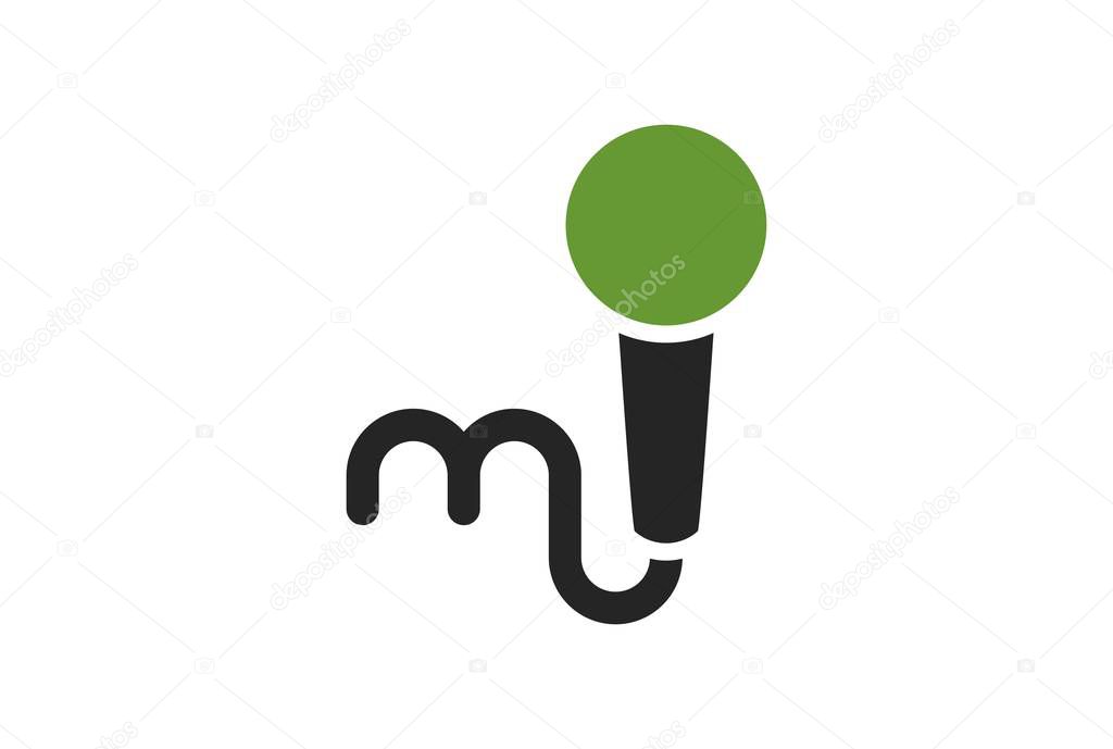 Letter m microphone logo icon