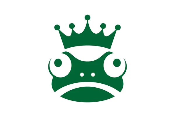 Rei Sapo Logotipo Ícone Verde — Vetor de Stock