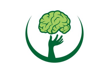 Soyut beyin ağaç el logo simge