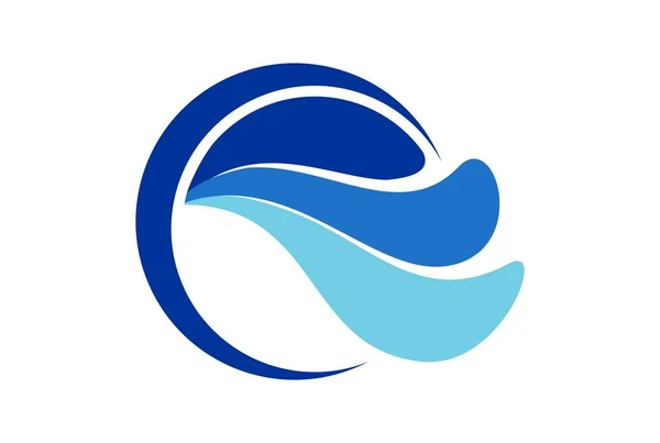 Soyut mektup e deniz dalgaları logo simge