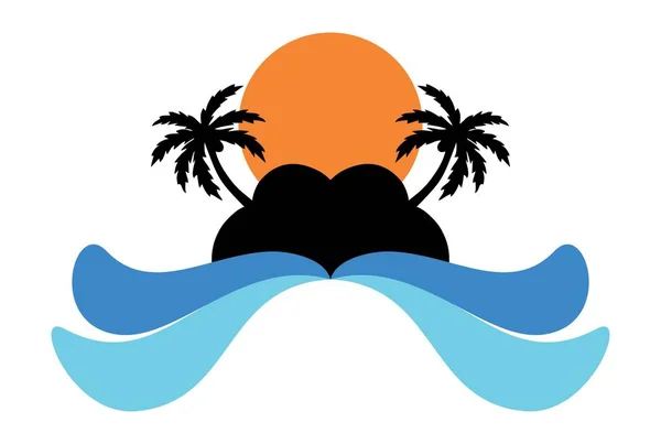 Soyut Adası logo kavramı simge