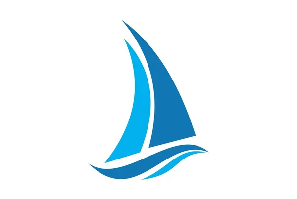 Soyut Yelkenli dalgalar logo simge vektör kavramı düz tasarımı