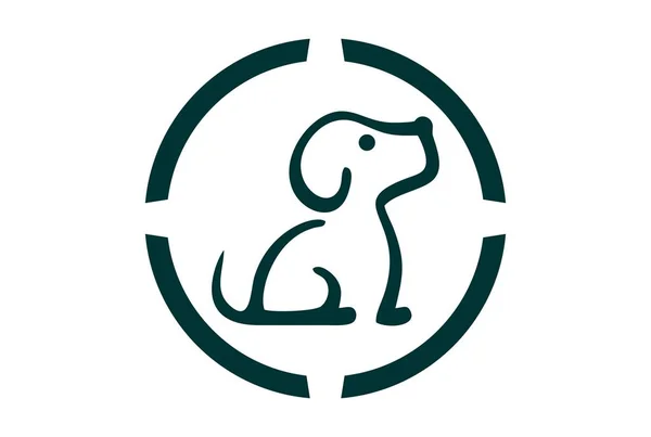 Hund Symbol Vektor Logo Vektor Konzept Flaches Design — Stockvektor