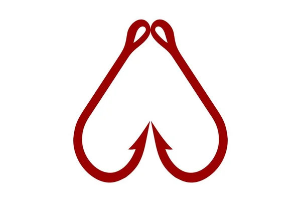 Soyut Aşk logo simge vektör kavramı düz tasarımı kanca