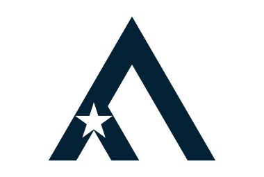 mektup bir yıldız simgesi logo vektör kavramı düz tasarımı