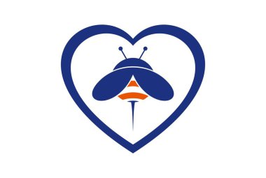 arı logo kavramı simge vektör kavramı düz tasarım seviyorum