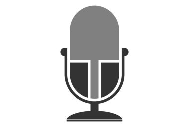 mikrofon soyut simgesi logo vektör vektör kavramı düz tasarım