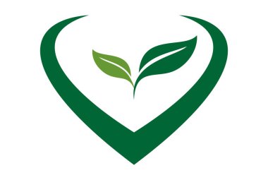 bitki doğa çay aşk bahçesi logo simge vektör kavramı düz tasarımı bırakır