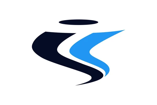 harf ı kasırga Soyut logo simge vektör konsept düz tasarımı