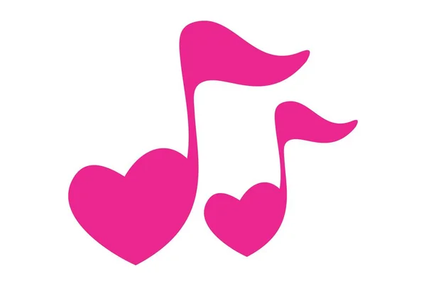 Not müzik şarkı logo simge vektör kavramı düz tasarım seviyorum