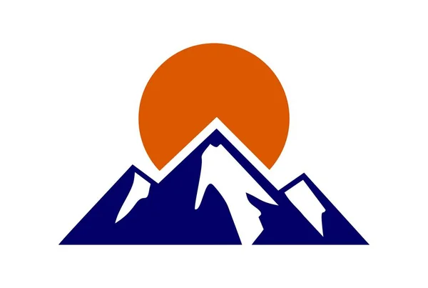 Horská Abstraktní Logo Ikonu Vektor Vektor Koncept Plochý Design — Stockový vektor