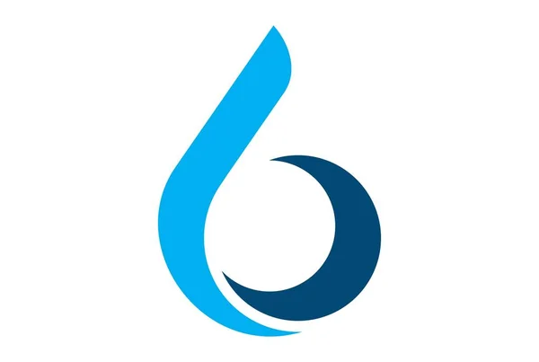 Altı Numaralı Logo Simge Vektör Kavramı Düz Tasarımı — Stok Vektör