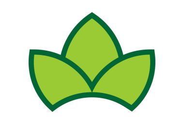 Üç yeşil logo simge vektör kavramı düz tasarımı bırakır