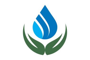 su yaprak Soyut El logo simge vektör kavramı düz tasarımı
