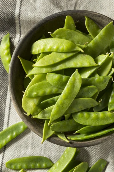 Guisantes Nieve Orgánicos Verdes Crudos Listos Para Comer —  Fotos de Stock